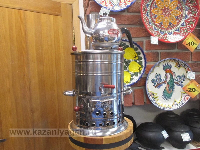 Турецкий самовар на дровах Zarifis, объем 3,5л (заварочный чайник в комплекте)