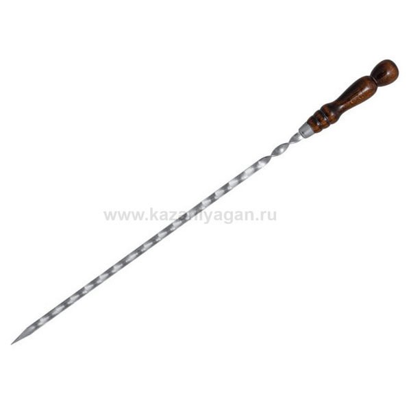 Шампур профессиональный с деревянной ручкой, 45см рабочая длина (общая длина 67см)